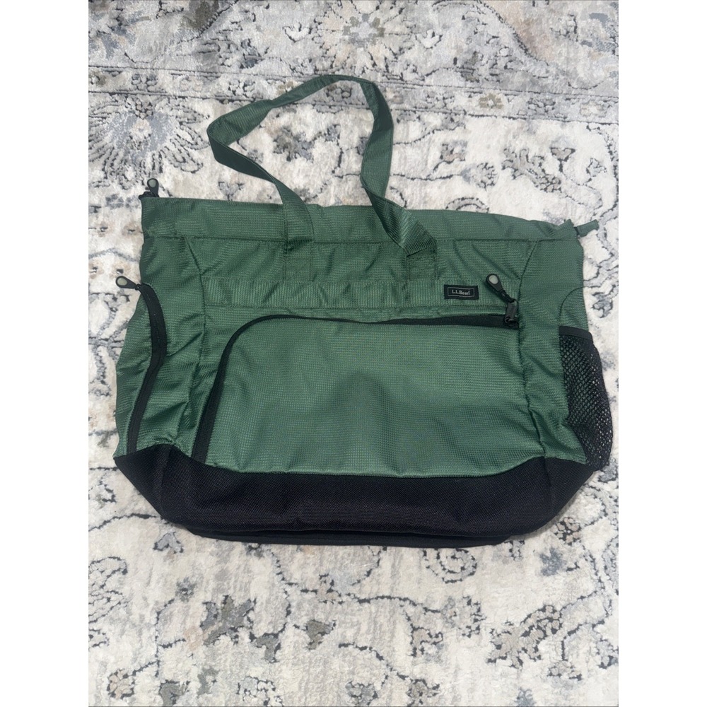 L.L.Bean Tote Bag  Ripstop Weekend Tote Reinforced Base, Exterior Pockets 20x15
